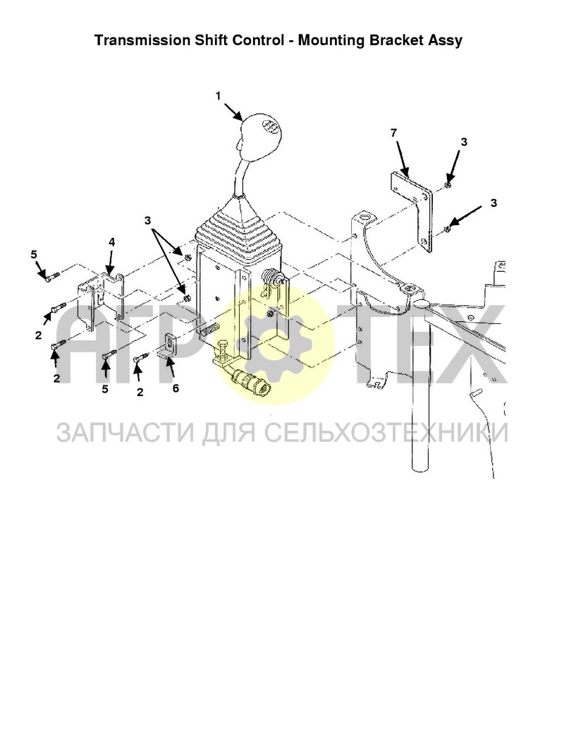 Чертеж Монтаж переключателя передач (07D01a)